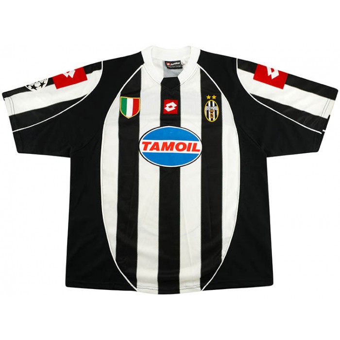 Tailandia Camiseta Juventus 1ª Kit Retro 2002 2003 Negro Blanco